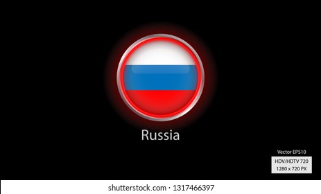 Russia national team logo, round shape with frame.