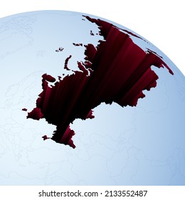 Russia now. Terryfying map of country that has come under total sanctions and economic blockade. Unexpected result of so-called 'military special operation' in Ukraine. Black hole on the planet Earth