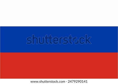 Russia official flag vector with standard size and proportion. National flag emblem with accurate size and colors.