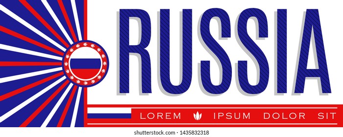 Russia Patriotic Banner design, typographic vector illustration, Russian Flag colors