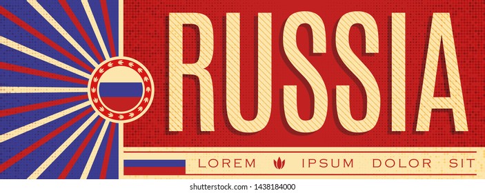 Russia Patriotic Banner design, typographic vector illustration, Russian Flag colors
