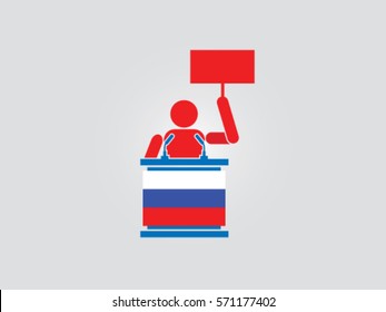 Russia Podium Protest