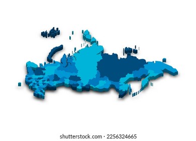 Russia political map of administrative divisions