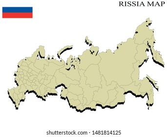 Russia political map vector illustration
