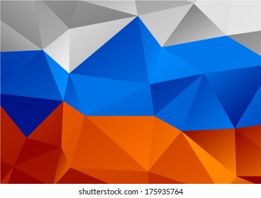 Russia polygon abstract background flag