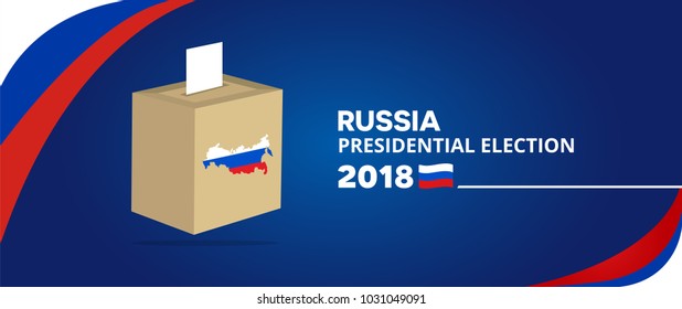 Russia presidential election with ballot box