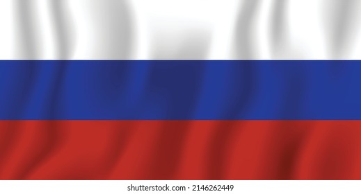 Russia realistic waving flag vector illustration. National country background symbol. Independence day