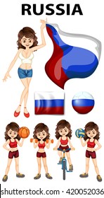 Russia representative and many sports illustration
