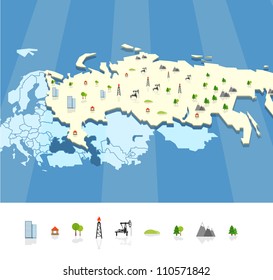 plantilla de mapa de recursos de Rusia