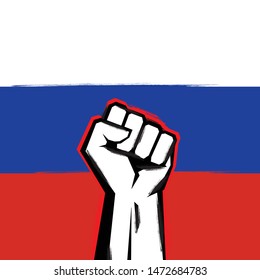 Russia Revolution Poster. Protest for freedom and democracy design.