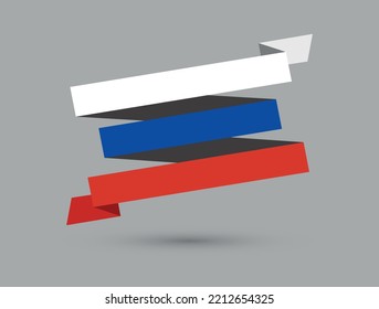 Russia Ribbon Flag. Vector Illustration.