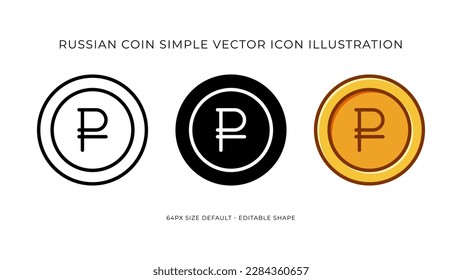 Russia Rouble Simple Vector Icon Illustration