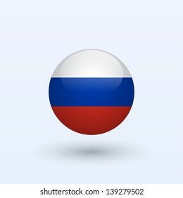 Russia Round Flag. Vector illustration.