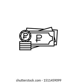 Russia, ruble icon. Element of Russia thin line icon