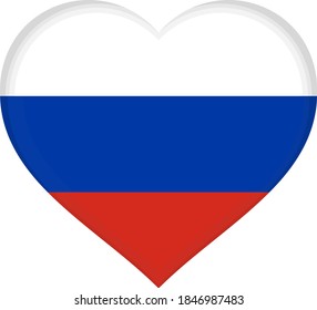 Russia Russian flag heart 3D