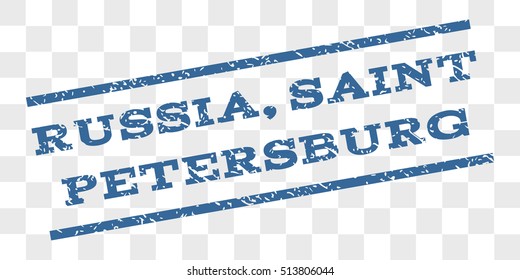 Russia, Saint Petersburg watermark stamp. Text caption between parallel lines with grunge design style. Rubber seal stamp with scratched texture.