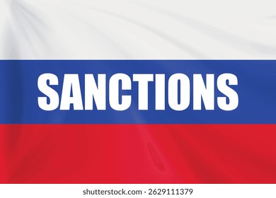 Rusia sanciona el concepto de bandera de fondo. Útil para noticias, editoriales o diseño geopolítico