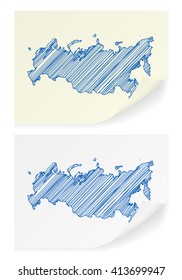 Russia scribble map on a white background.