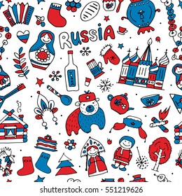 Russia, seamless pattern for your design