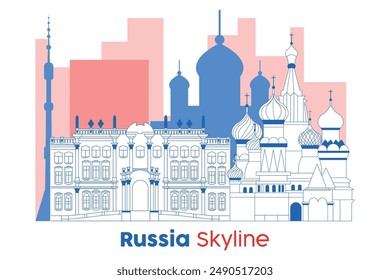 Russia skyline Modern cityscape Vector illustration