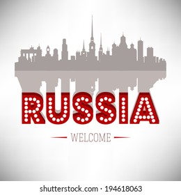 Russia skyline silhouette design, vector illustration.