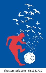 Russia Soccer ball and eagle graphic design vector art