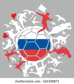 Russia Soccer player graphic design vector art