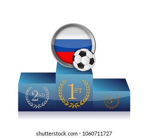 russia soccer podium Illustrator. design graphic isolated over white