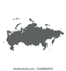 Russia - solid black silhouette map of country area. Simple flat vector illustration.