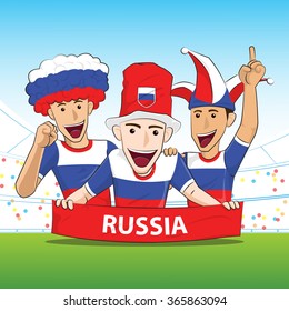 Russia Sport Fans Vector
