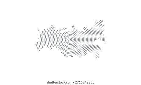 Rusia Mapa de puntos de semitono estilizado con patrón circular concéntrico