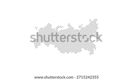 Russia Stylized halftone dot map with concentric circular pattern