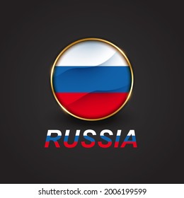 Russia text effect style - Editable text effect vector illustration. Russia 3d Flag - Euro 2020 Finalists