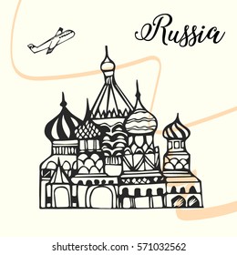 Russia theme hand drawn vector