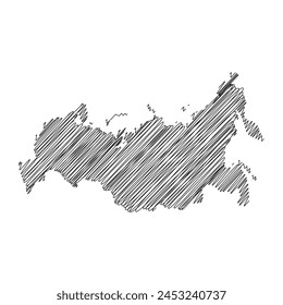 Russia thread map line vector illustration