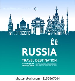 RUSSIA travel destination vector.