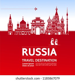 RUSSIA travel destination vector.