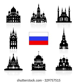 Russia Travel Landmarks icon. Vector and Illustration