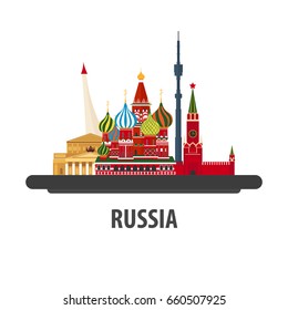 Russia travel location. Vacation or trip and holiday