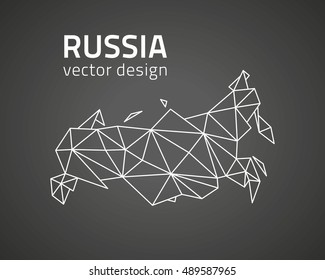 Russia Triangle Modern Black Vector Perspective Map