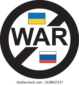 Russia And Ukrain War Symbol, World War, Flat Simple Icon