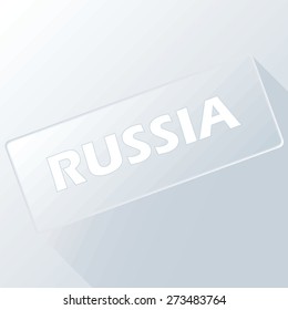 Russia unique button for any design. Vector illustration