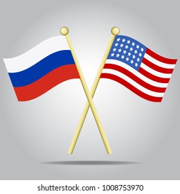 Russia and USA Flags