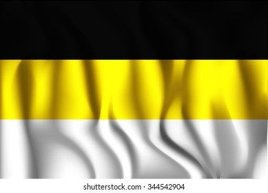 Russia Variant Flag. Rectangular Shape Icon with Wavy Effect