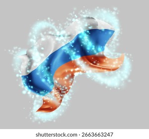 Rusia, Vector 3d en un torbellino de magia radiante