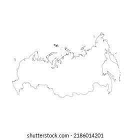 Russia vector country map outline