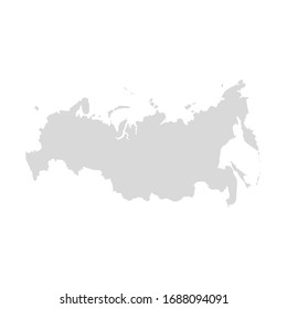 Russia vector map, country flat silhouette border. Russia digital map eurasia