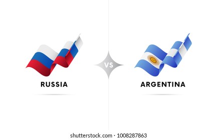 Russia versus Argentina. Football. Vector illustration.