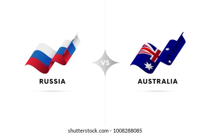 Russia versus Australia. Football. Vector illustration.