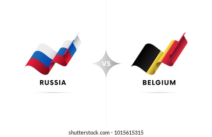 Russia versus Belgium. Football. Vector illustration.